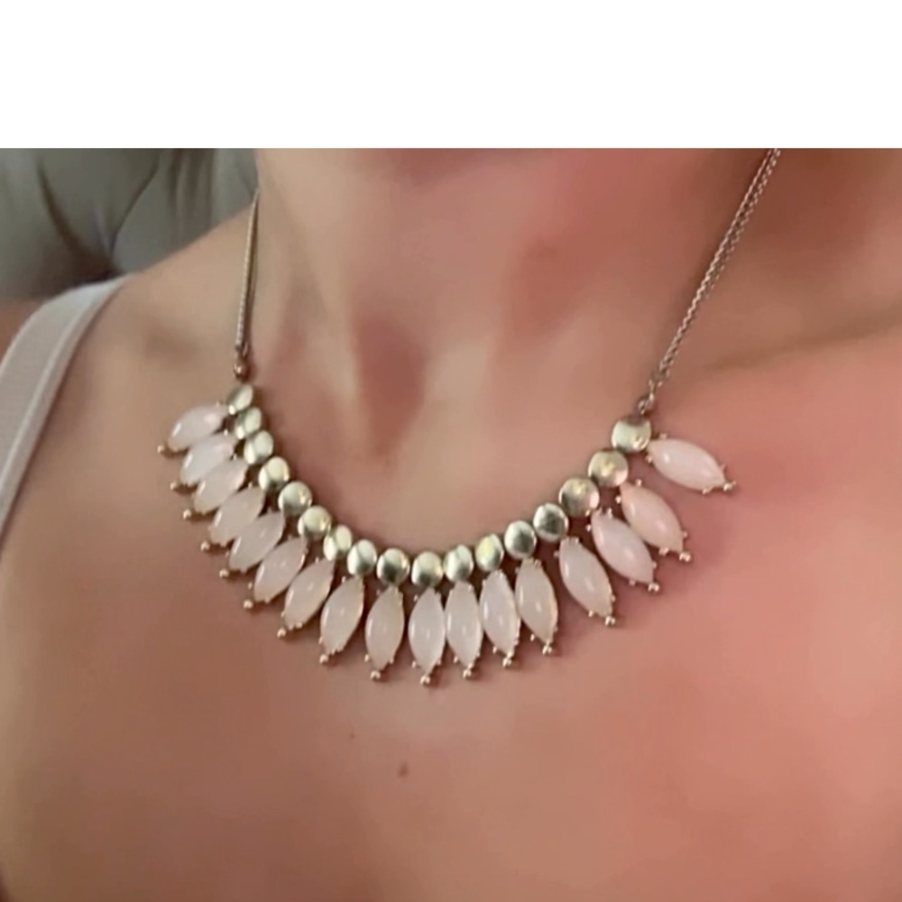 Nude tone gold crystal necklace